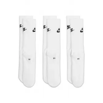Nike, Set de sosete unisex Everyday Essential - 3 perechi, Alb, Negru stins, M
