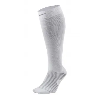 Nike, Sosete unisex cu detalii logo si tehnologie Dri-Fit, pentru alergare, Alb, Argintiu, 10