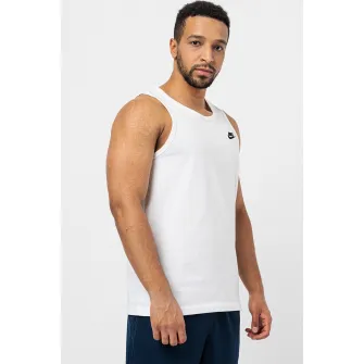 Nike, Top cu broderie logo pe piept Sportswear, Alb, Negru, M