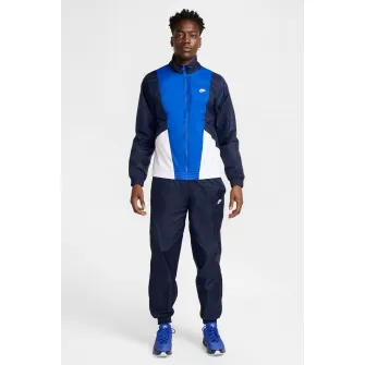 Nike, Trening din nailon cu segmente contrastante, Albastru royal, Bleumarin, 2XL