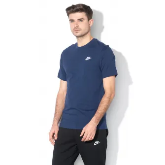 Nike, Tricou cu decolteu la baza gatului Sportswear Club, Albastru marin, L