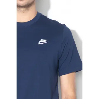 Nike, Tricou cu decolteu la baza gatului Sportswear Club, Albastru marin, S
