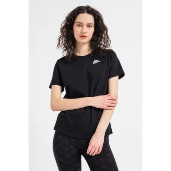 Nike, Tricou cu decolteu la baza gatului Sportswear Club Essentials, Negru, M