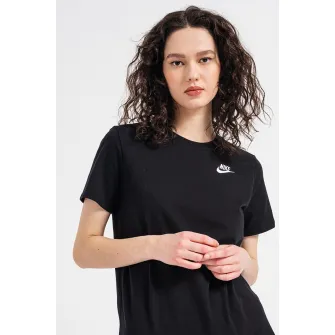 Nike, Tricou cu decolteu la baza gatului Sportswear Club Essentials, Negru, XS