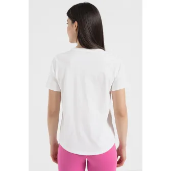 Nike, Tricou cu decolteu la baza gatului Sportswear Club Essentials, Alb optic, XS
