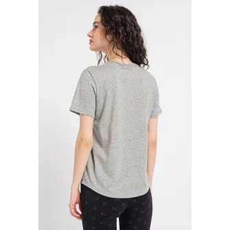 Nike, Tricou cu decolteu la baza gatului Sportswear Club Essentials, Gri melange, S