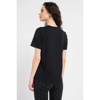 Nike, Tricou cu decolteu la baza gatului Sportswear Club Essentials, Negru, XS