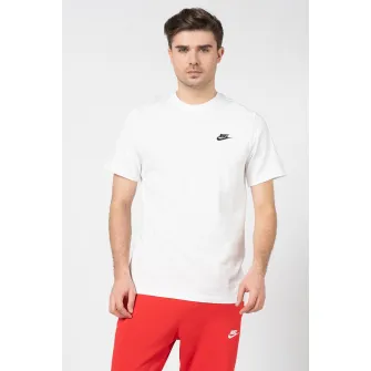 Nike, Tricou cu decolteu la baza gatului Sportswear Club, Negru, Alb, 2XL