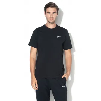 Nike, Tricou cu decolteu la baza gatului Sportswear Club, Negru, S