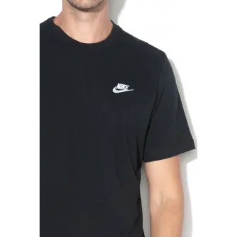 Nike, Tricou cu decolteu la baza gatului Sportswear Club, Negru, S