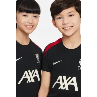 Nike, Tricou cu detalii logo si garnituri contrastante pentru fotbal LFC, Rosu, Negru, 128-137 CM