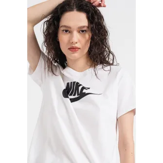 Nike, Tricou cu imprimeu logo Essentials, Alb, XS