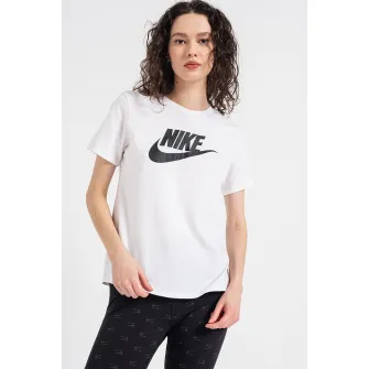 Nike, Tricou cu imprimeu logo Essentials, Alb, XS