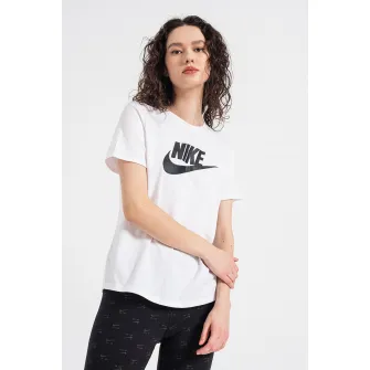 Nike, Tricou cu imprimeu logo Essentials, Alb, XS