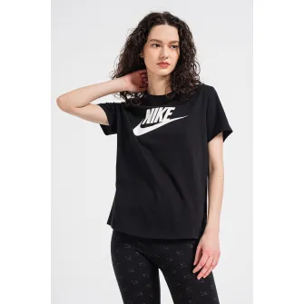 Nike, Tricou cu imprimeu logo Essentials, Negru, S