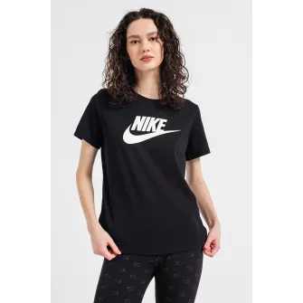 Nike, Tricou cu imprimeu logo Essentials, Negru, S