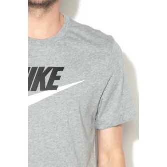 Nike, Tricou cu imprimeu logo Icon Futura, Gri melange, M