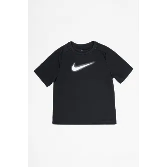 Nike, Tricou cu imprimeu logo, Negru, Alb, 137-147 CM