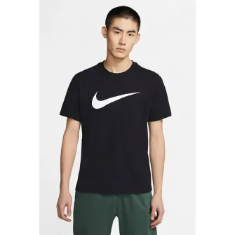 Nike, Tricou cu logo Icon Swoosh, Negru, M