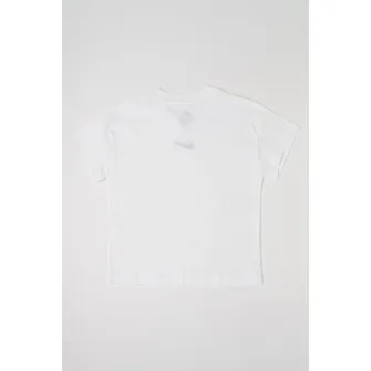 Nike, Tricou din bumbac cu detaliu logo, Negru, Alb optic, 146-156 CM