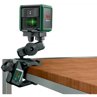 Nivela laser cu linii Bosch Quigo Green Gen2, 12 m domeniu lucru, 500-540 nm dioda laser, ±4° autonivelare, 85° unghi deschidere, ± 0.6 mm/m precizie, 1/4 filet stativ, 2 baterii 1.5 V LR03 (AAA), sistem de prindere universal MM2, adaptor montare