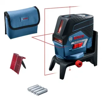 Nivela laser pe acumulator Bosch Professional GCL 2-50 C, 20 m domeniu lucru, 12 V, ± 0.3 mm/m precizie, 635 - 650 nm dioda laser, IP54, ± 4° autonivelare, clema tavan, placuta vizare laser, geanta protectie, suport rotativ, acumulator, incarcator