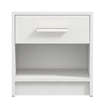 Noptiera Kring Iris, 1 sertar, 39x28x40 cm, culoare alb
