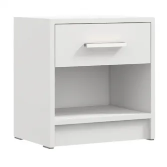 Noptiera Kring Iris, 1 sertar, 39x28x40 cm, culoare alb