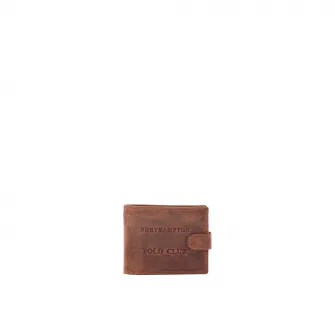 Northampton Polo Club, Portofel din piele cu logo, Maro cognac