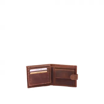 Northampton Polo Club, Portofel din piele cu logo, Maro cognac