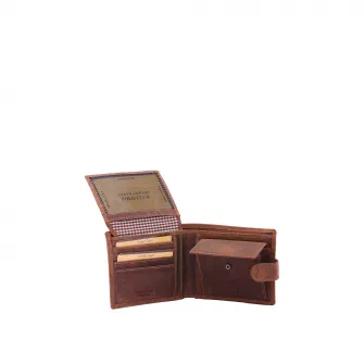 Northampton Polo Club, Portofel din piele cu logo, Maro cognac