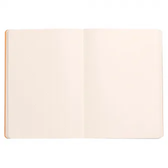 Notebook coperta moale din piele artificiala A5 Clairefontaine Rhodia, Certificare PEFC, 160 pagini punctate 90 g/mp, Semn de carte, Buzunar interior, Inchidere cu elastic, Galben