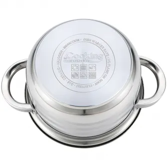 Oala cu capac Cooking by Heinner Myra, inox, inductie, 18 x 10.5 cm, 2.5 L