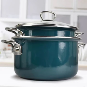 Oala cu capac, Emalia Olkusz Optimum, email, 24 cm/4.8 L, turcoaz