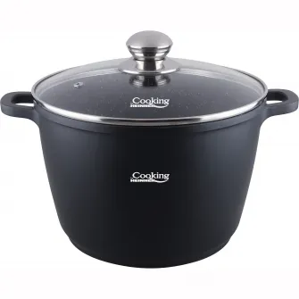 Oala din aluminiu turnat si capac Dark Line, inductie, 28x20 cm, 10 L