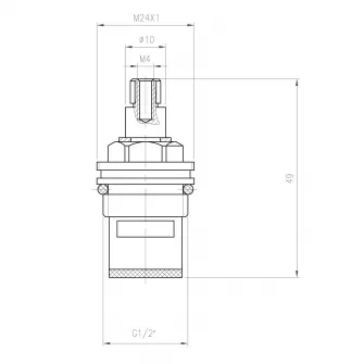Obertain ceramic Ferro, pentru baterie cu dubla comanda, 1/2