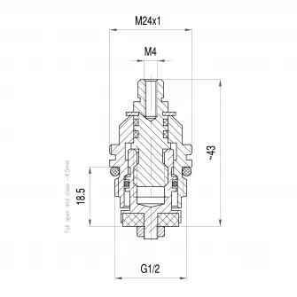 Obertain clasic Ferro, pentru baterie cu dubla comanda, 1/2''