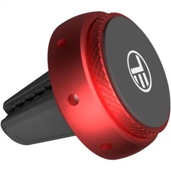 Odorizant auto Tellur FreshDot cu suport magnetic de telefon pentru ventilatie, bubble gum, rosu