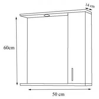 Oglinda baie Badenmob Promo 50, Alb, 50 cm
