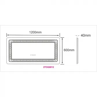 Oglinda baie Belform Atlantis, cu iluminare LED 3 culori, intrerupator touch, ceas, functie dezaburire, 120x60 cm