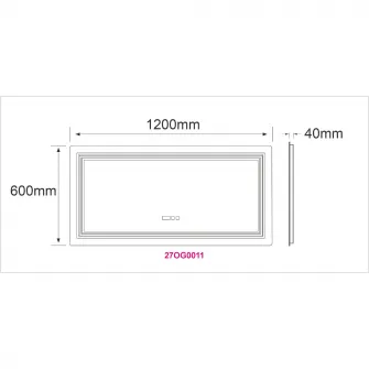 Oglinda baie Belform Cronos, cu iluminare LED 3 culori, intrerupator touch, ceas, functie dezaburire, 120x60 cm