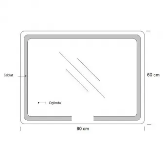Oglinda baie cu iluminare LED Badenmob 18500, functie dezaburire, ceas, termometru si lupa, 80x60cm