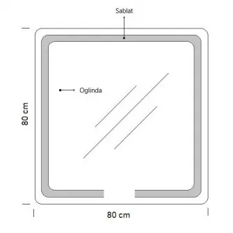 Oglinda baie cu iluminare LED Badenmob 18503, functie dezaburire, ceas, termometru si lupa, 80x80cm
