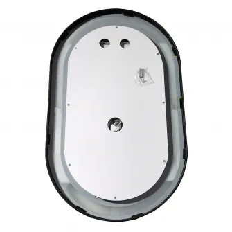 Oglinda baie cu iluminare LED Badenmob 19343, intrerupator touch MD3, 50x80cm, rama neagra
