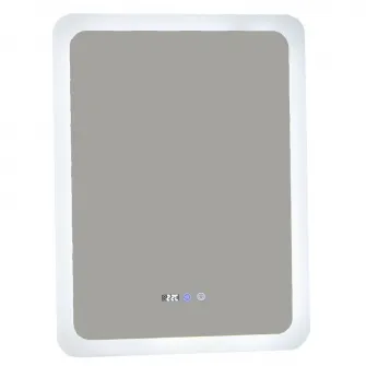 Oglinda cu iluminare LED Badenmob, functie dezaburire, ceas, data si termometru, MD2, 60x80cm