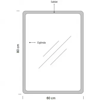Oglinda cu iluminare LED Badenmob, functie dezaburire, ceas, data si termometru, MD2, 60x80cm