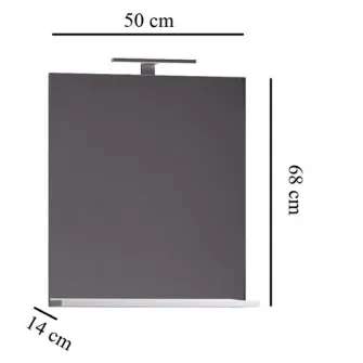 Oglinda cu polita Badenmob Seria 055,50x68x14 cm, Alb