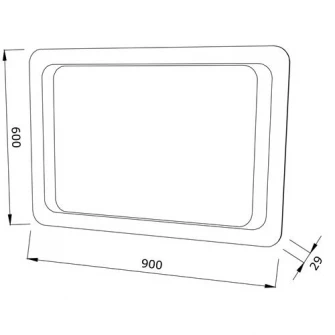 Oglinda Kring cu sistem de iluminare LED, 60x90x2.9cm