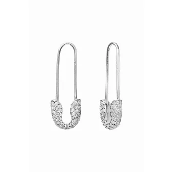 Ohmygod, Cercei din argint decorati cu cristale zirconia, Argintiu
