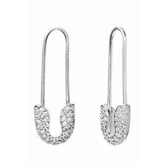 Ohmygod, Cercei din argint decorati cu cristale zirconia, Argintiu